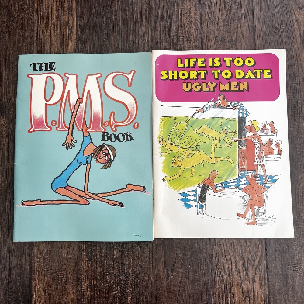 P.M.S. Book & Life Is Too Short To Date Ugly Men Ivory Tower Comics 80s Humor
